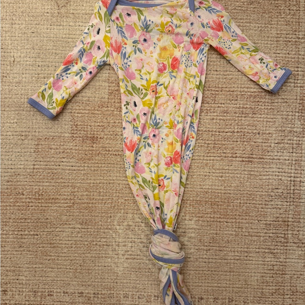 Floral Knot Baby One-Piece Sleeper - Pink & Pastel